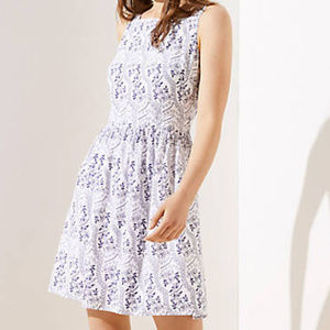 Loft Floral Cut Out Back Dress